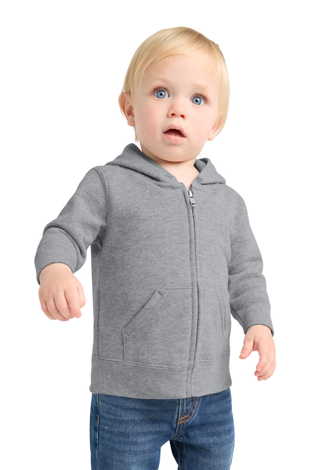 Port & Co Infant Core Fleece Full-Zip Hooded Sweatshirt