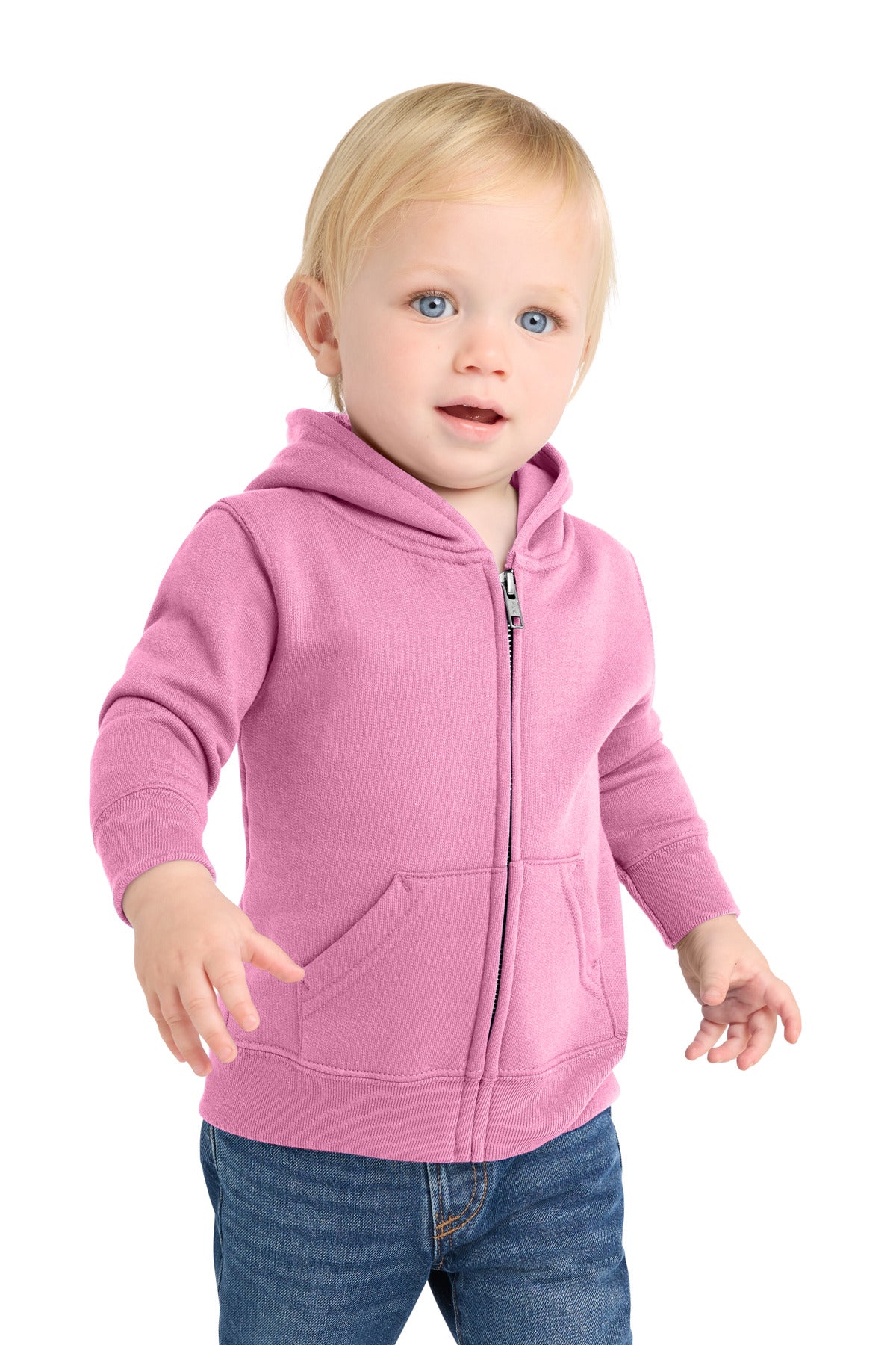 Port & Co Infant Core Fleece Full-Zip Hooded Sweatshirt