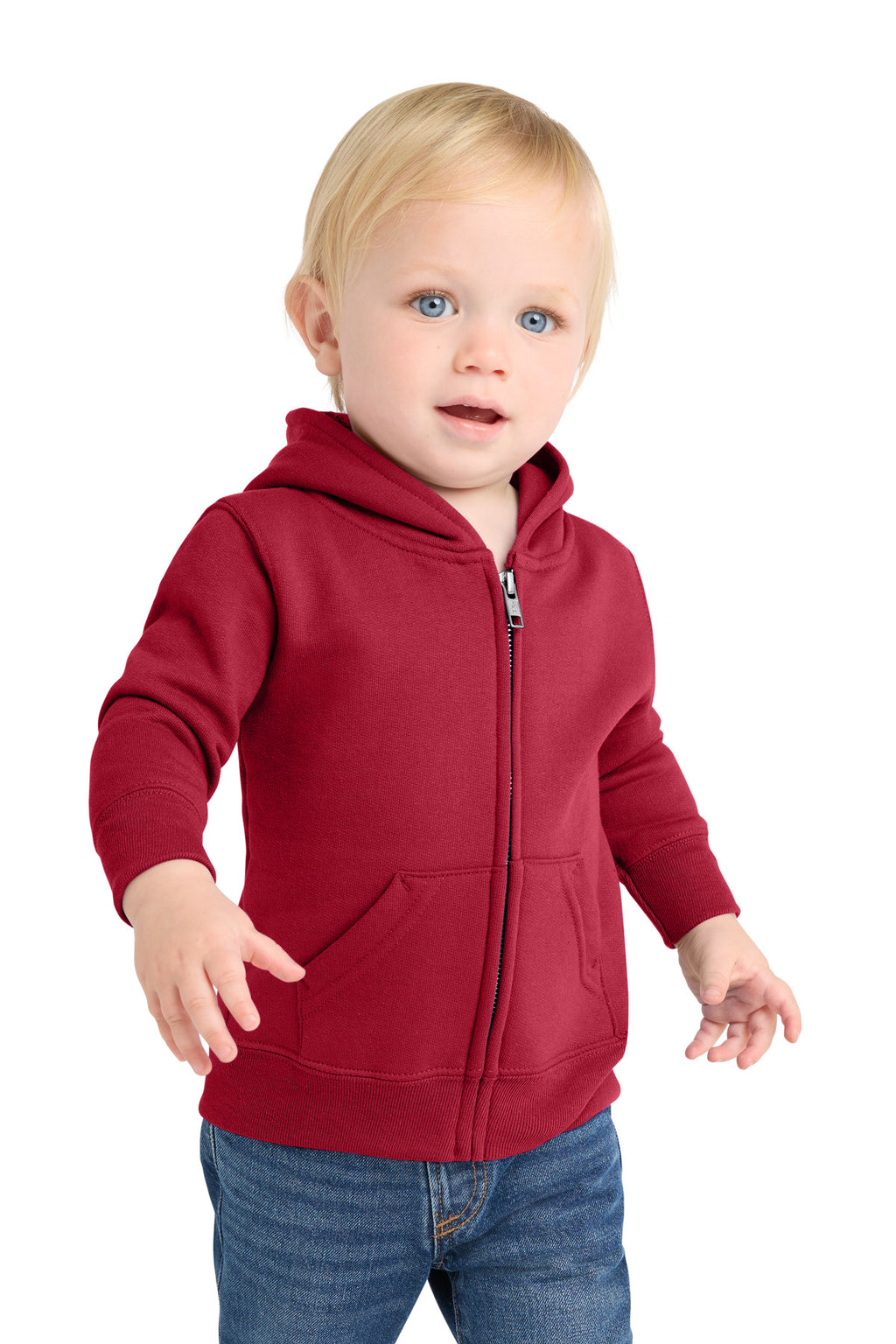 Port & Co Infant Core Fleece Full-Zip Hooded Sweatshirt