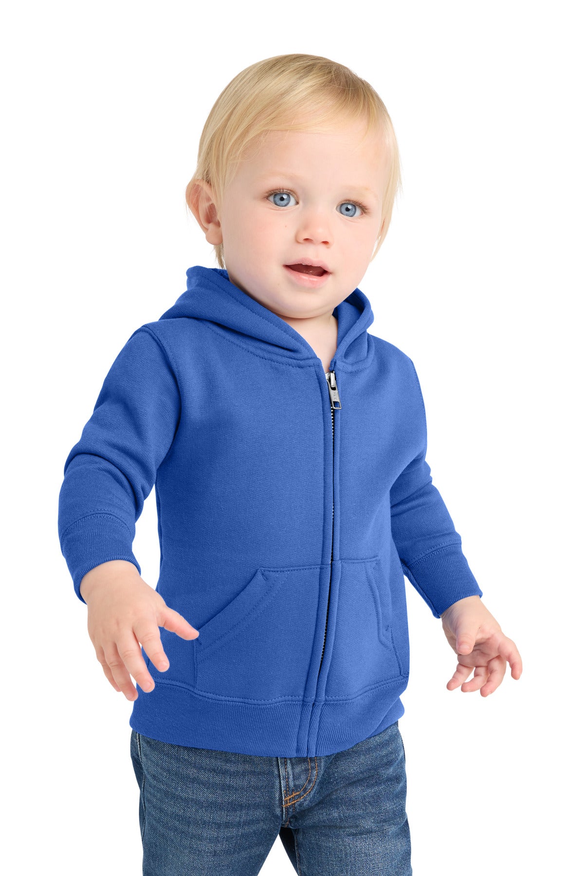 Port & Co Infant Core Fleece Full-Zip Hooded Sweatshirt