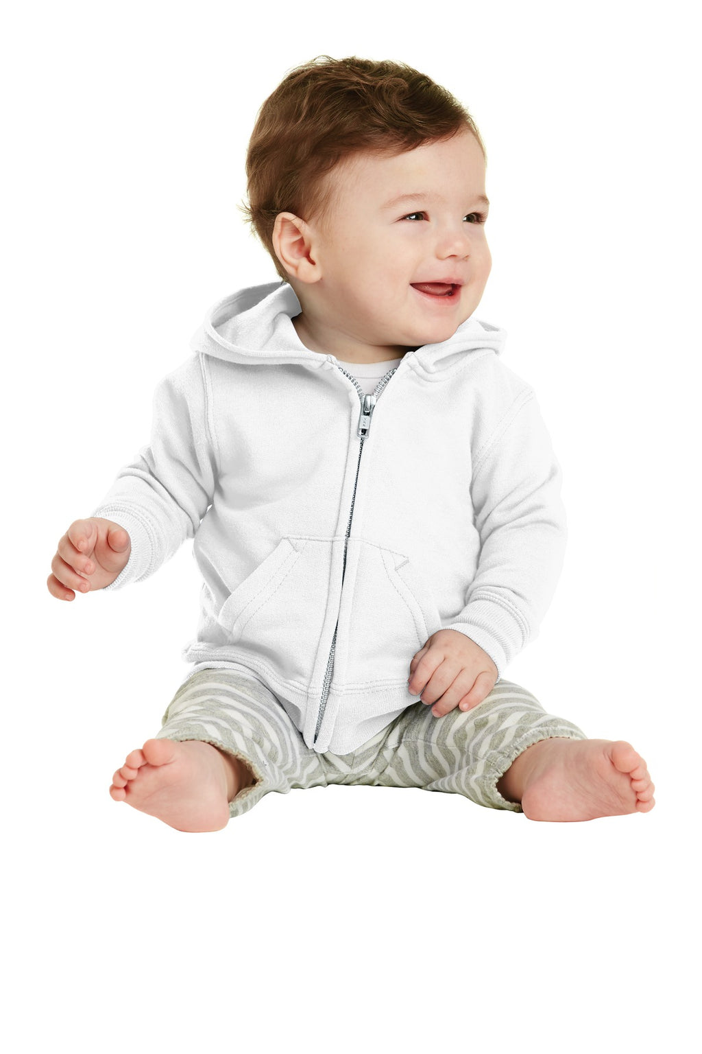 Port & Co Infant Core Fleece Full-Zip Hooded Sweatshirt